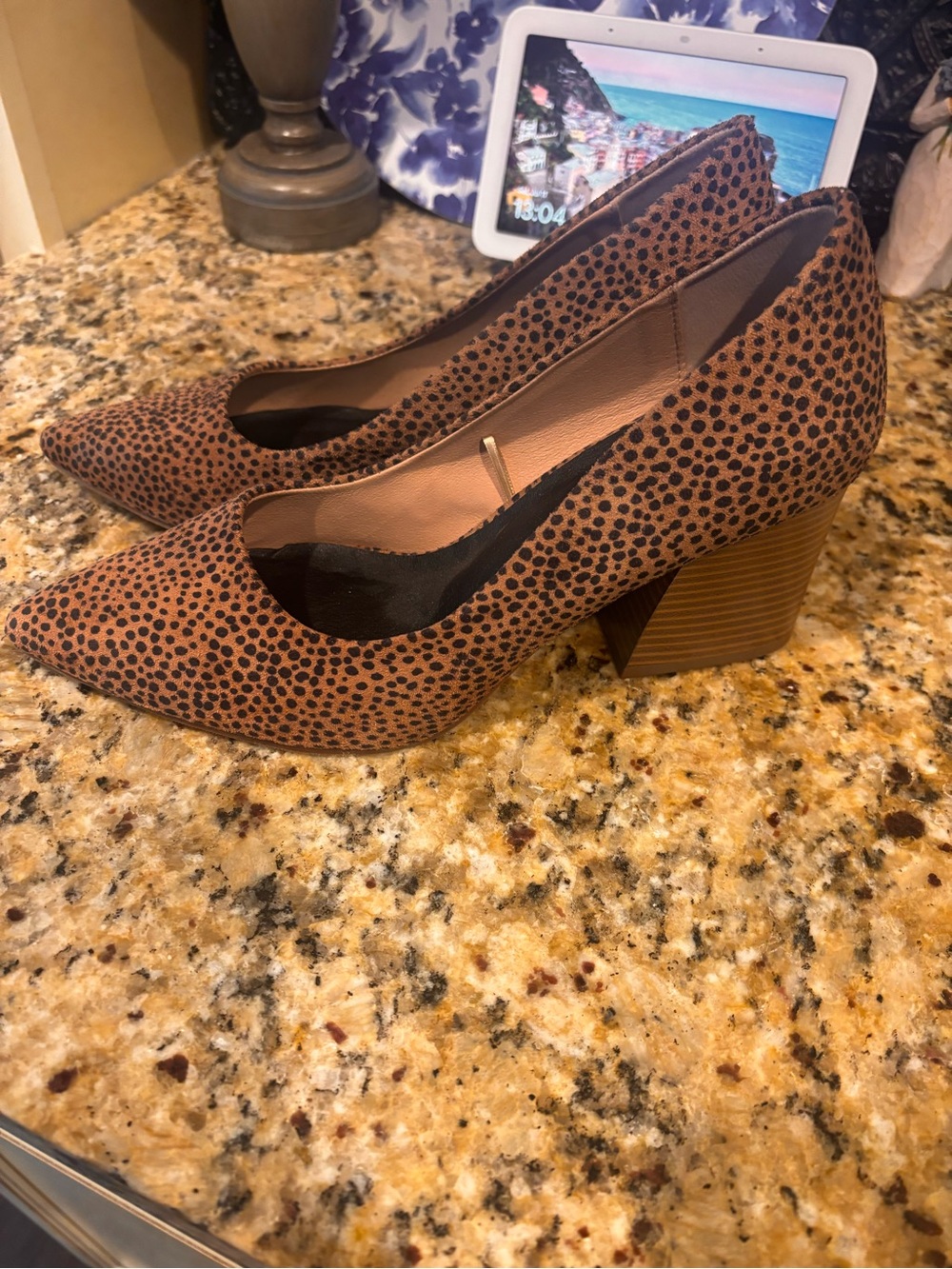 Maurices heels in brown cheetah print size 10 worn once